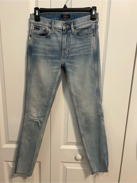 Ralph Lauren Denim - Ralph Lauren Tompkins Mid-Rise Skinny Crop Blue Denim Jeans